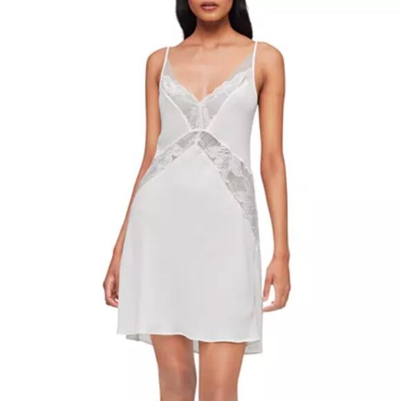 Calvin Klein Ck Black Amarylis Chemise Ivory and Blue Size Large - Picture 1 of 10